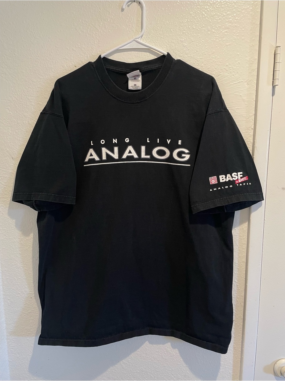 Vintage BASF EMTEC Long Live Analog Shirt Fruit of Loom Lofteez Audio Promo XL